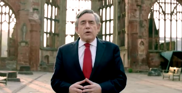 Gordon Brown in Coventry Cathedral